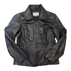 Y2k leather jacket black by worthington sz M